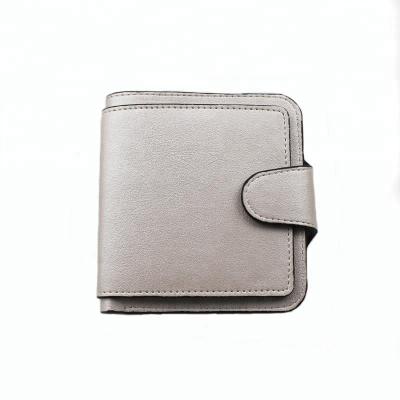 China Waterproof Slim PU Wallet Ladies Zipper Coin Purse With Button for sale