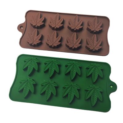 China Viable Fashion Logo Designer Custom Leaf Shape Rectangle Chocolate Bar Mold Cake Decorating Silicone Mold For Cakes for sale