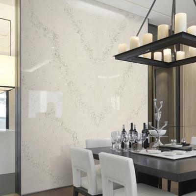 China Modern White Quartz Stone Calacatta Quartz Countertops Price Slab Chinese Artificial Quartz Vanity Countertop Table Fustone Calacatta for sale