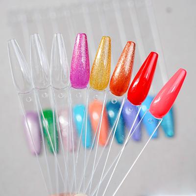 China Easy Apply Nail Polish Display Stand Beauty Nail Art Display Clear Color Nail Tip Display Natural White Black Long Stylus for sale