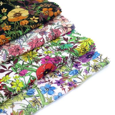 China Liberty Organic Wholesale Popular Colorful Floral Organic Cotton London Digital Printed Fabric For Apparel Garment for sale