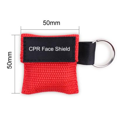 China Portable Medical Grade PVC Face Shield Custom Pockets Professional Cpr Life Key Cpr Face Mask Key Chain for sale