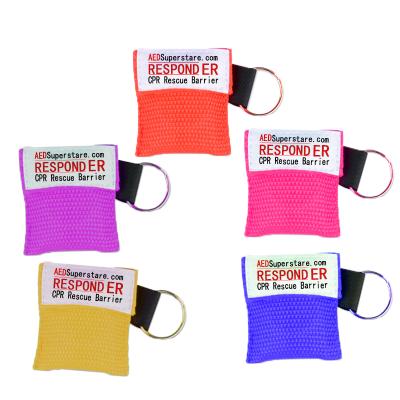 China Life Bulk Key Cpr Face Mask Medical Grade PVC Protective Mask Wholesale 8 Colors Cpr Cpr Key Chain for sale