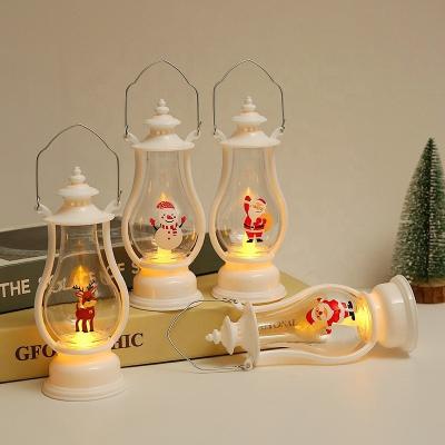 China Retro Halloween Portable Plastic Santa Claus Lights Decorations LED Wind Lamps European Style Creative Oil Lanterns for sale