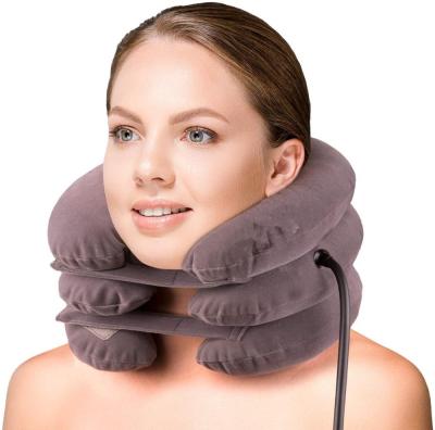 China Hot Selling Comfortable to Amazon Inflatable Neck Brace Traction Neck Device Air Cervical Neck Therapy for sale