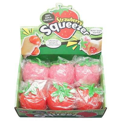 China Ball Toy Strawberry Stress Ball Squishy Squeeze Squeeze Squeeze Effort Ball New Design for sale