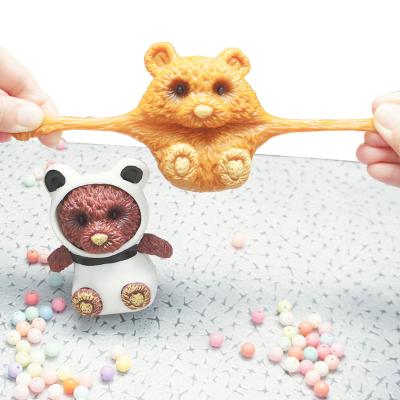 China Soft Toy Hot Selling Plastic Antistress Mini Teddy Bear With Coat Animal Inflatable Toys For Kids Adults for sale