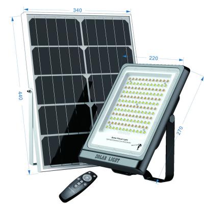 China ROAD 100W Solar Power Remote Control Flood Light With Two Clear Prints IP66 Grade Waterproof Aluminum Case for sale