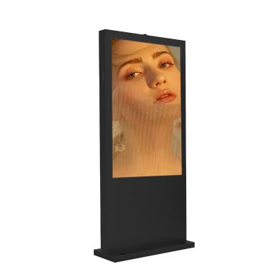 China 55 Inch Outdoor Capacitive LCD Digital Advertising Totem Poster Floor Standing Display Kiosk for sale