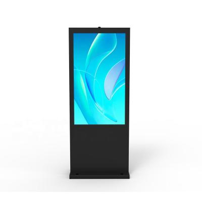 China Outdoor 43 Inch Outdoor Waterproof Digital Advertising Totem 4K Floor Standing Display Kiosk for sale