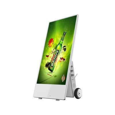 China Capacitive Touch 49 (Optional) Inch Digital Posters Portable Free Moving LCD Display Kiosk for sale