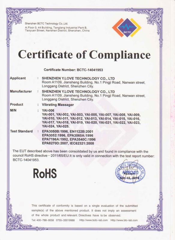 RoHS - Shenzhen Y.love Technology Co., Ltd.