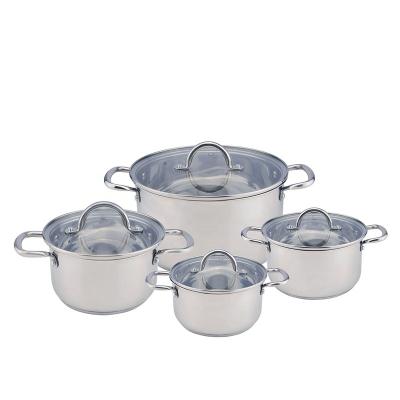 China Sustainable 4 Pieces Casserole Pot Stainless Steel Set Stock Pot Set Soup Pot Sets for sale