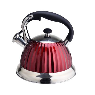 China Sustainable Stainless Steel Tea Kettle Whistling Kettle With Induction Bottom 3L for sale