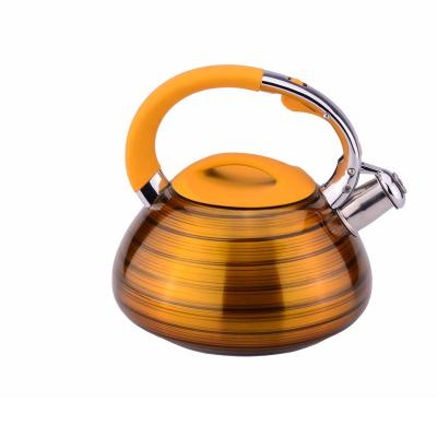 China Durable 3.0L Kettle Whistling Kettle Stainless Steel Push Button Kettle For Stovetop for sale