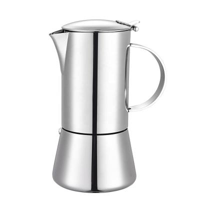 China WITH LID Moka Pot Coffee Maker Coffee Percolator Italian Classic Stainless Steel Classic Suitable For Induction Cookers for sale