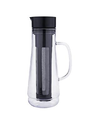 China Minimalist Cold Brew Coffee Maker Iced Tea Pitcher Infuser with Airtight Lid and Thick High Borosilicate Glass Carafe for sale