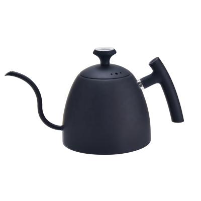 China Sustainable Gooseneck Pour Over Coffee Kettle Black Stainless Steel Long Narrow Spout Long Drip Kettle for sale