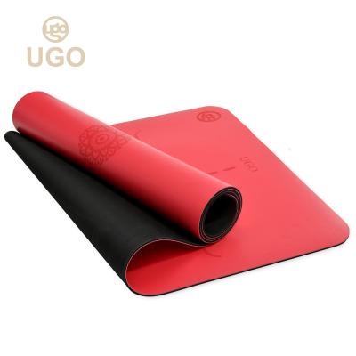 China Hot Yoga PU Leather Natural Rubber Grounding Fit Yoga Mat For Hot Yoga for sale