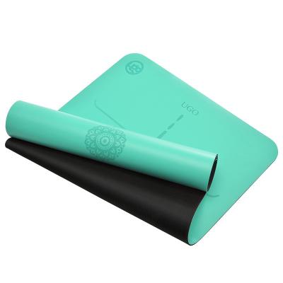 China Non-slip Laser Engraving High Density Natural Rubber PU Yoga Mat for sale