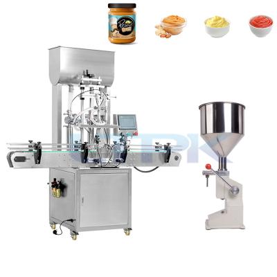 China Custom Food Syrup Pharmaceutical Paste Sauce Yogurt Glass Bottle Filling Machine With Hopper for sale