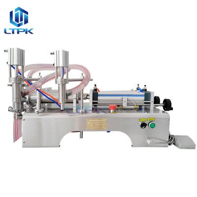 China LT-G2WY Food Double Squirters Semi Automatic Pneumatic Piston Liquid Filling Machine For Soda Water Beverage Juice Oil for sale