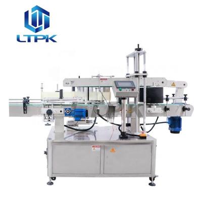 China LT-600 Full Automatic Food Round Flatbed Two Sides Bottle Labeling Machine For Cosmetics Food Industry for sale