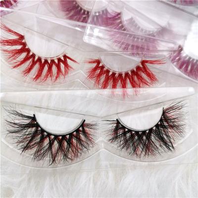 China Wholesale Price Long New Design Natural Colored False Mink Lashes Private Label Color Lashes Can Put On Eyelash Box Logo Lashes Colorful for sale