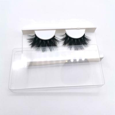 China Mink Eyelash Tray 25mm Long Lashes Natural High Quality Clear Plastic Tray Packaging False Eyelashes Style Eyelash Trays for sale