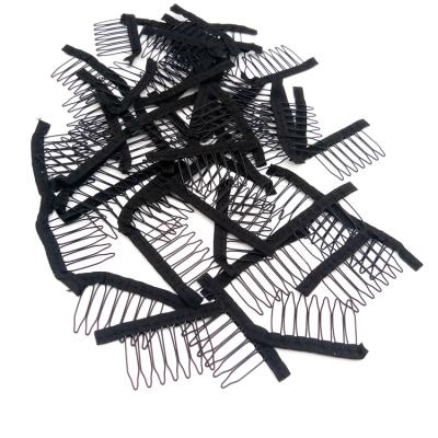 China Black Hair Salon Equipment Cloth Wig Comb Clips For Wigs Metal Hair Combs For Making Wigs for sale