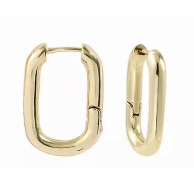 China Custom Charming Stylish Fashionable 18K Gold Plated Big Circle Women's Stainless Steel Huggie Earring Jewelry For Women for sale