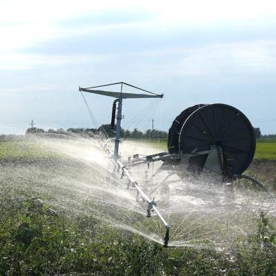 China Advanced 80 Inch Diameter Travelling Irrigation Farm Machines with Metal Hose Reel for sale