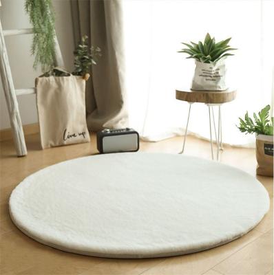 China Non-slip Hot Selling Faux Round Amazon Rabbit Extra Fluffy Fur Area Rug Non-Slip Soft Area Rugs For Living Room for sale