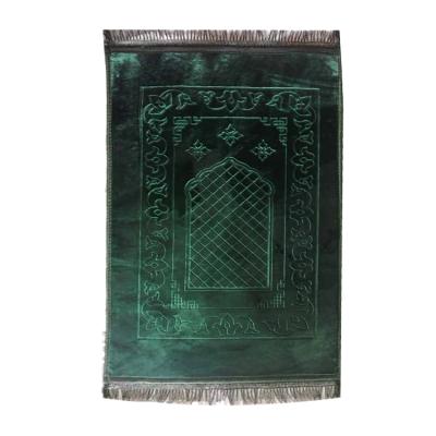 China Washable Anti Slip Padded Sajadah Carved Pattern Islamic Muslim Portable Prayer Mat Rug for sale