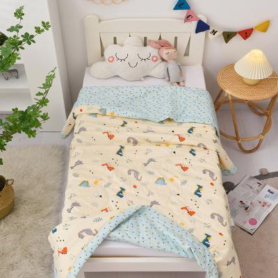 China 100% Cotton Dinosaur Design Baby Embroidery Summer Cooling Quilt For Kids for sale