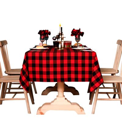 China Rectangle Waterproof Checkered Square Tablecloth Decorative Christmas Table Cover For Party Kitchen Dining Room for sale