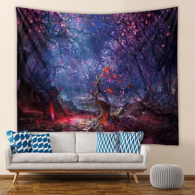 China Mushroom Fairy Forest Tapestry Wall Hanging Room Wall Decor Tapestry Washable Psychedelic Blanket for sale