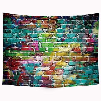 China Simple Brick Wall Tapestry Hanging Colorful Stone Wall Decor Tapestry For Bedroom Aesthetic Trippy for sale