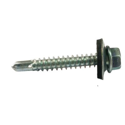 China Galvanized Supplier 38mm Hex Self Washer HEX Manufacturer Drilling Screw EPDM for sale