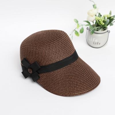 China 2021 New Character Big Bow Summer Brim Peaked Hat Seaside Sunscreen Beach Straw Hat Sun Hat for sale