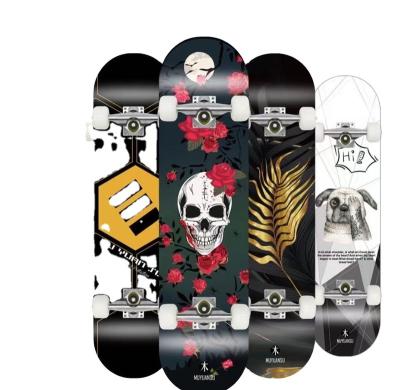 China Hot-selling new double rocker board four wheel maple professional board, boys and girls beginners to sweep street skateboard for sale