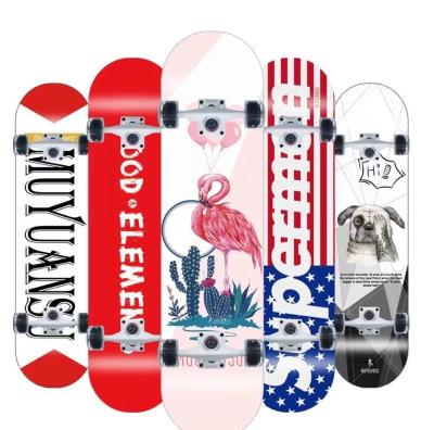 China Trendy Youth Fashion Snap Double Wheel Rocker, Professional Four Wheel Maple Board Skateboard For Teenagers And Adults With Light for sale