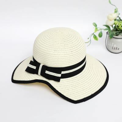 China Character female summer fresh small Korean version of the all-match travel seaside beach umbrella sunscreen folding flower gold small sun hat for sale