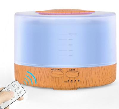 China Hot Selling Remote Control Colorful Wooden Grain Bottom Car Aroma Diffuser Air Purifier Household Ultrasonic Humidifier for sale