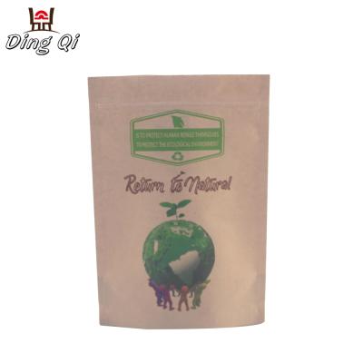 China BIODEGRADABLE Moisture Proof Stand Up Custom Biodegradable Reusable Food Kraft Paper Bag for sale