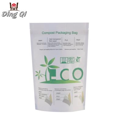 China BIODEGRADABLE Custom Printing Eco Friendly Biodegradable Zipper Paper Packaging Bag for sale