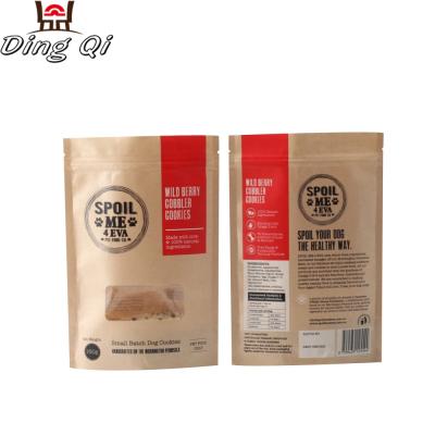 China 2017 Custom Printed Food Kraft Paper Bag 350g Stand Up Food Brown Heat Seal Engraving Printing Stand Up Food Pouch With Zipper for sale