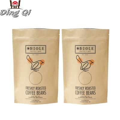 China 250g Coffee Bean Bags Moisture Proof Custom Printed Without Valve for sale