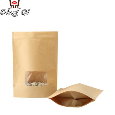 China Kraft Paper Bags Moisture Proof Custom Ziplock Dimensions for sale