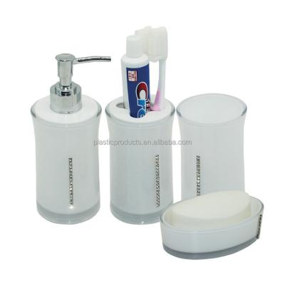 China New Design Sustainable Unique Transparent Bathroom Accessory Set for sale